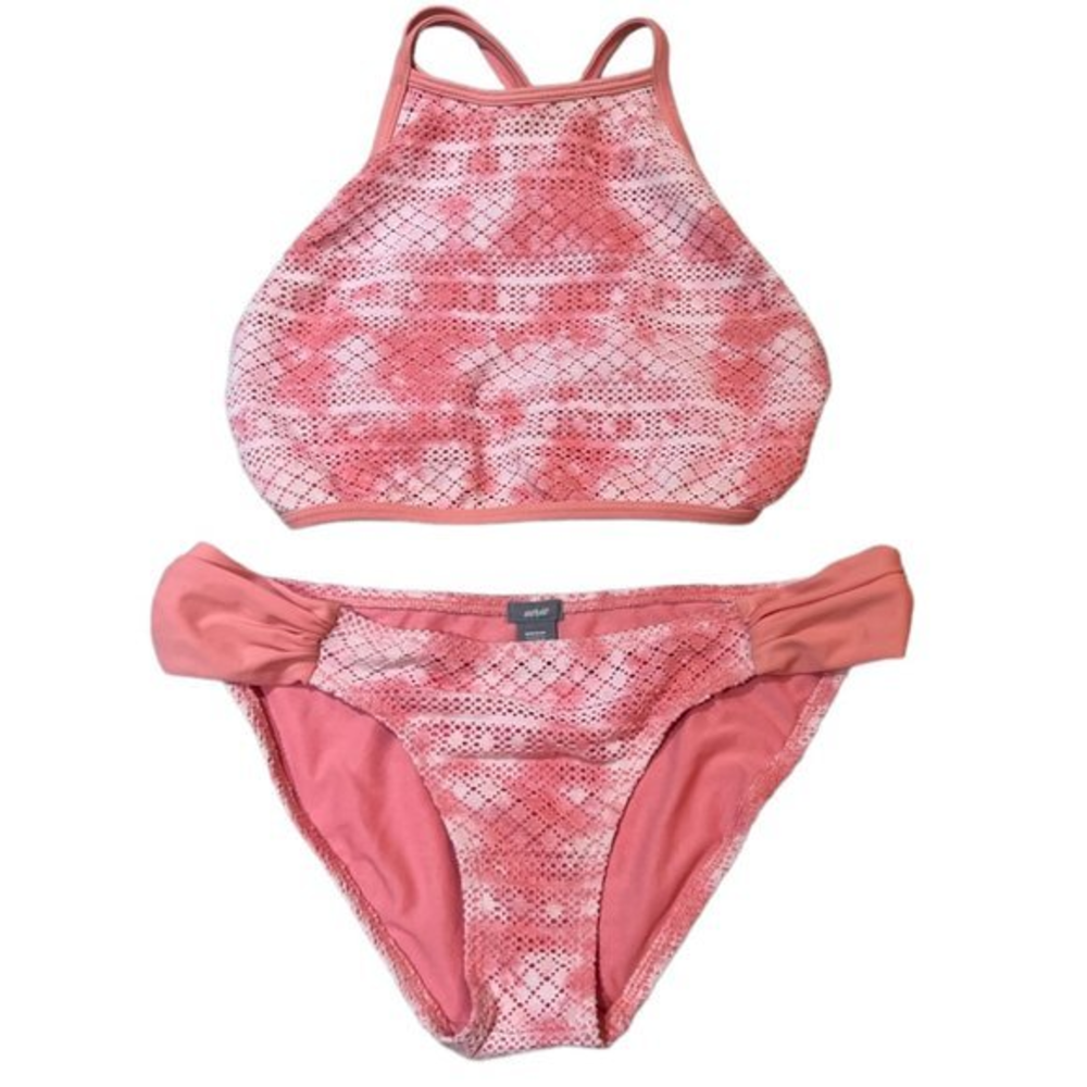 Women's Aerie Tie Dye Crochet‎ Pink Bikini Size Small